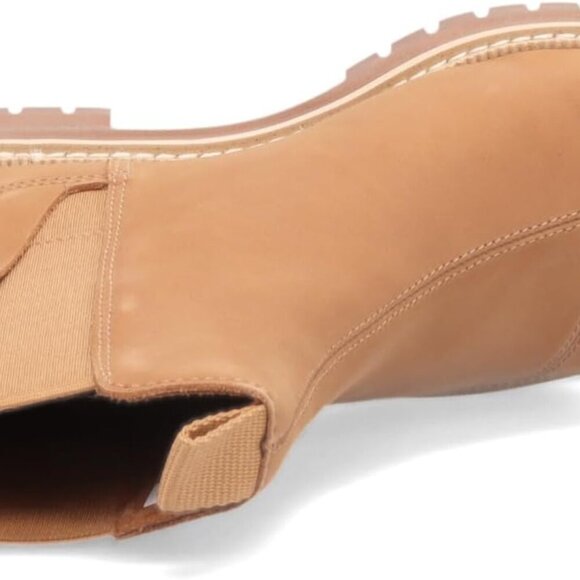 Women's Water-Resistant Tan Leather Dakota Boots 8.5 Slip-On Rubber Sole - Picture 6 of 7